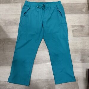 Med Couture Scrub Pants Womens XLP Extra Large Petite Teal Insight Cargo Jogger